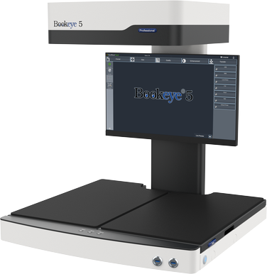 Overhead color self-service book scanner / book copier for formats 14 % larger than A2 (460 x 620mm / 18 x 24 inch)