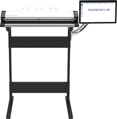 Antistatic stainless steel scan bed, return guides for high copy throughput. Features an adjustable stand. 